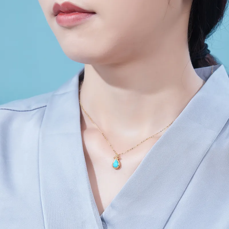 IL&CO. 18K Gold, Diamond, Turquoise Necklaces Women's-6