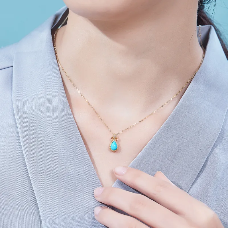 IL&CO. 18K Gold, Diamond, Turquoise Necklaces Women's-4