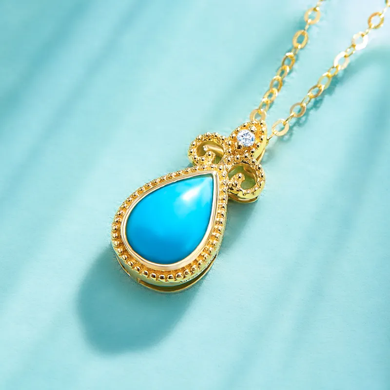 IL&CO. 18K Gold, Diamond, Turquoise Necklaces Women's-2