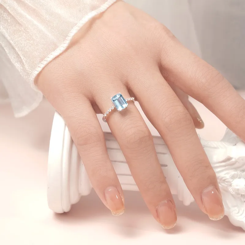 IL&CO. Natural 18K White Gold Rings Women's-3
