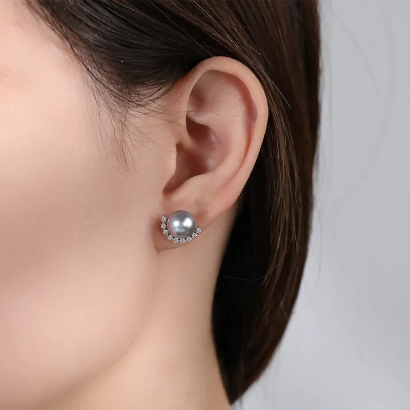 IL&CO. Pearl Stud Earrings Women's-5