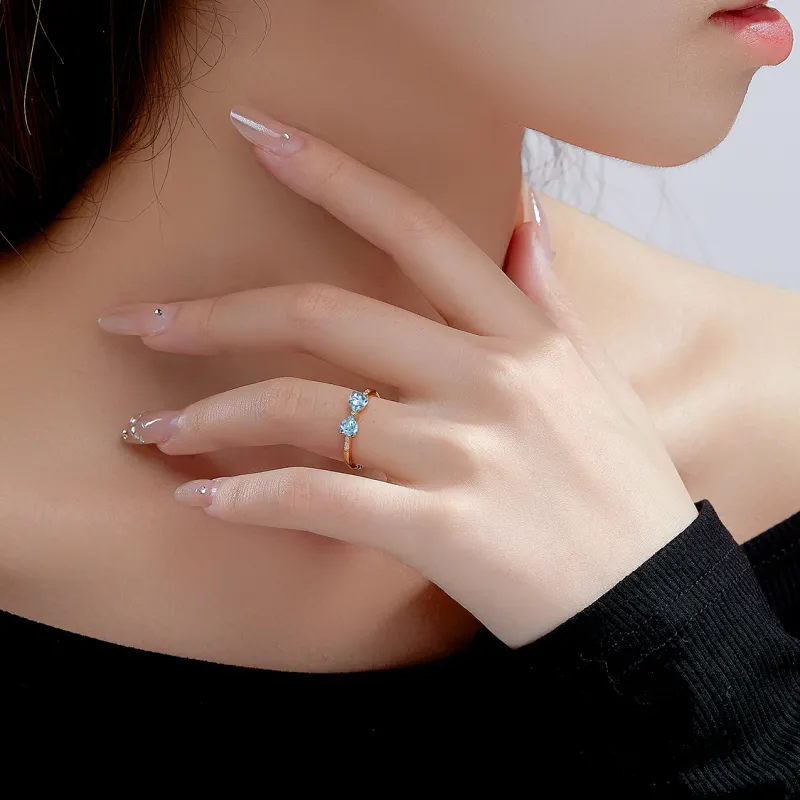 IL&CO. Natural Colored Gemstones Rings Women's-19