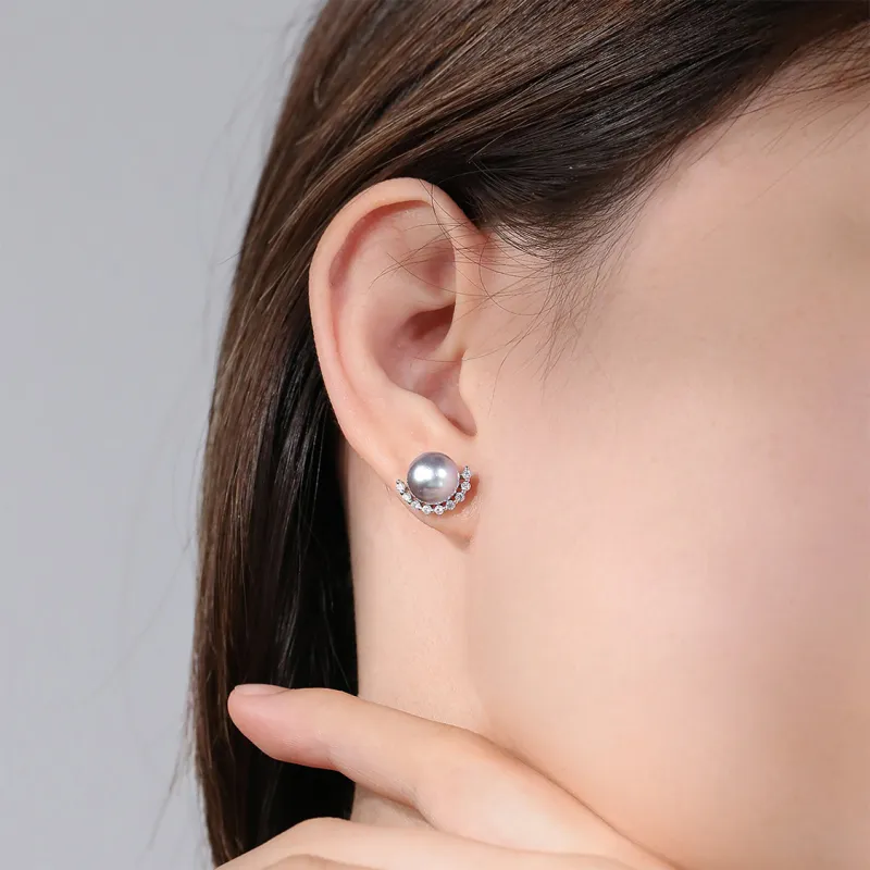 IL&CO. Pearl Stud Earrings Women's-6