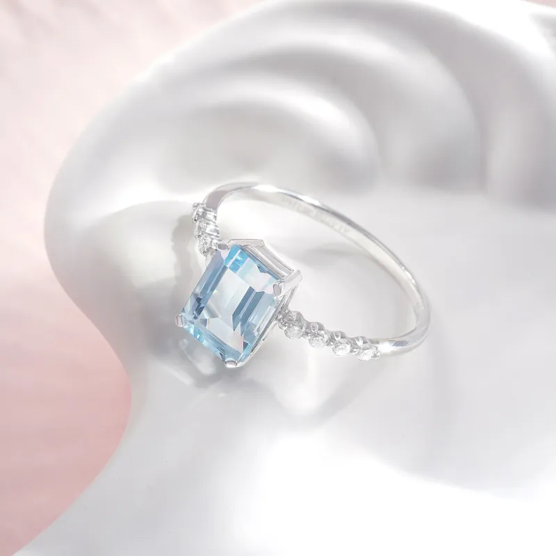 IL&CO. Natural 18K White Gold Rings Women's-2
