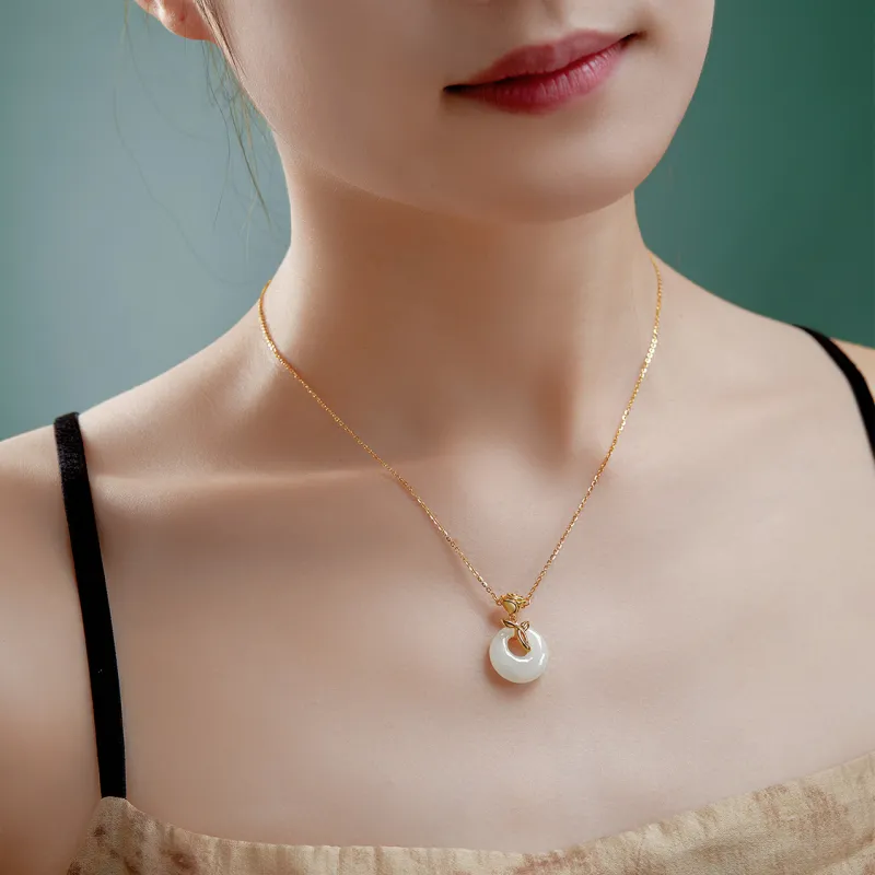IL&CO. S925 Silver Hetian Jade Pendants Women's White Jade-1