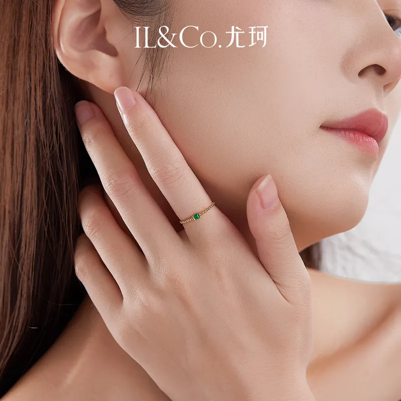 IL&CO. Natural Emeralds Rings Women's-3