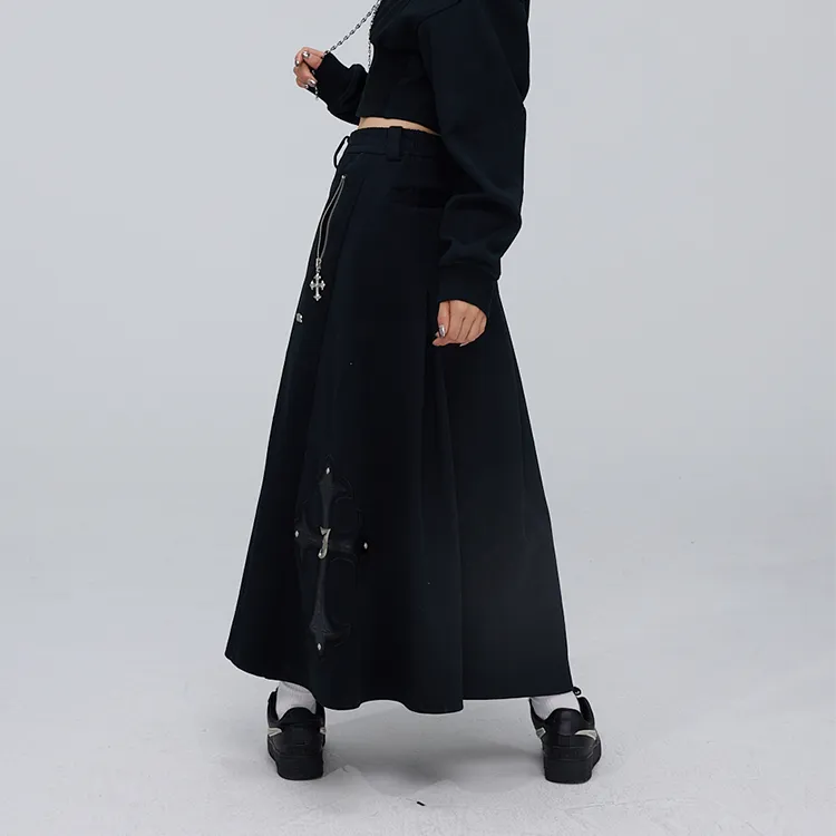 MRJ Casual Long Skirt Women's Extreme Night Black-4