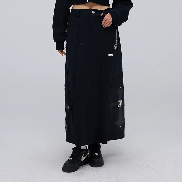 MRJ Casual Long Skirt Women's Extreme Night Black-3