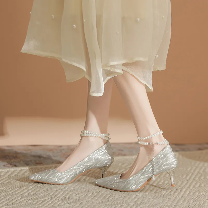 KATHRYN WILSON Slim Heel High Heels Women's Silver-6