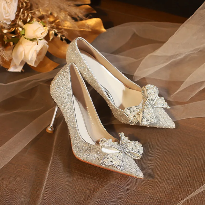 KATHRYN WILSON Slim Heel High Heels Women's Silver-6