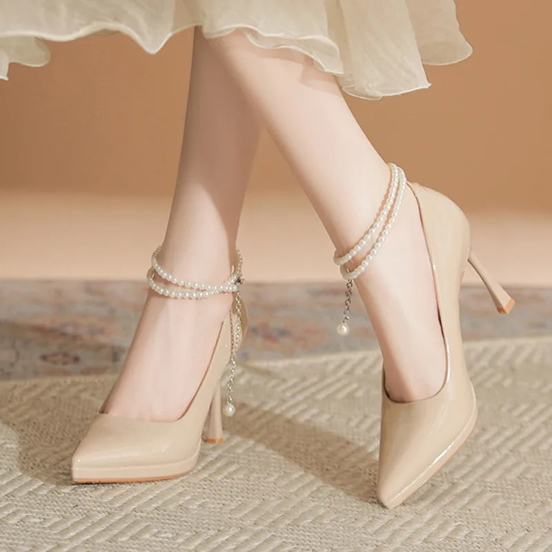 KATHRYN WILSON Slim Heel High Heels 8cm Women's Nude-2