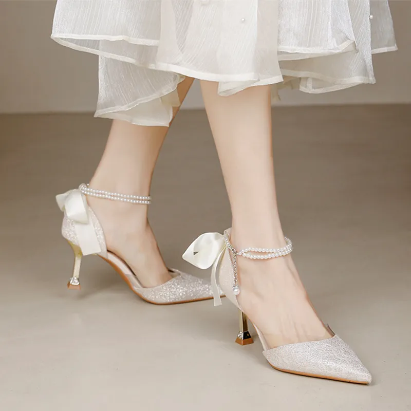 KATHRYN WILSON Slim Heel High Heels Women's Champagne-5