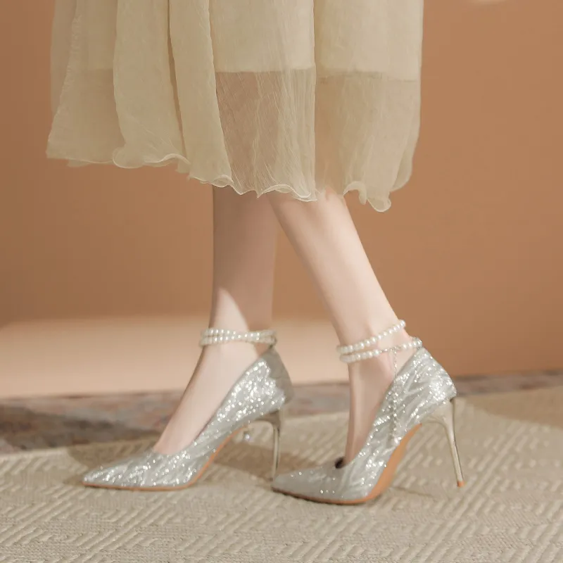KATHRYN WILSON Slim Heel High Heels Women's Silver-19