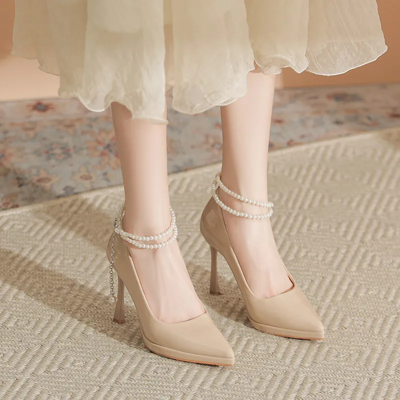 KATHRYN WILSON Slim Heel High Heels 8cm Women's Nude-1