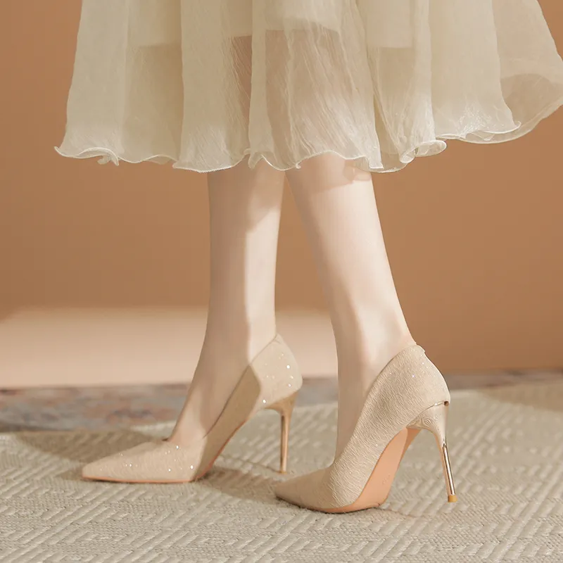 KATHRYN WILSON Slim Heel High Heels Women's Apricot-17