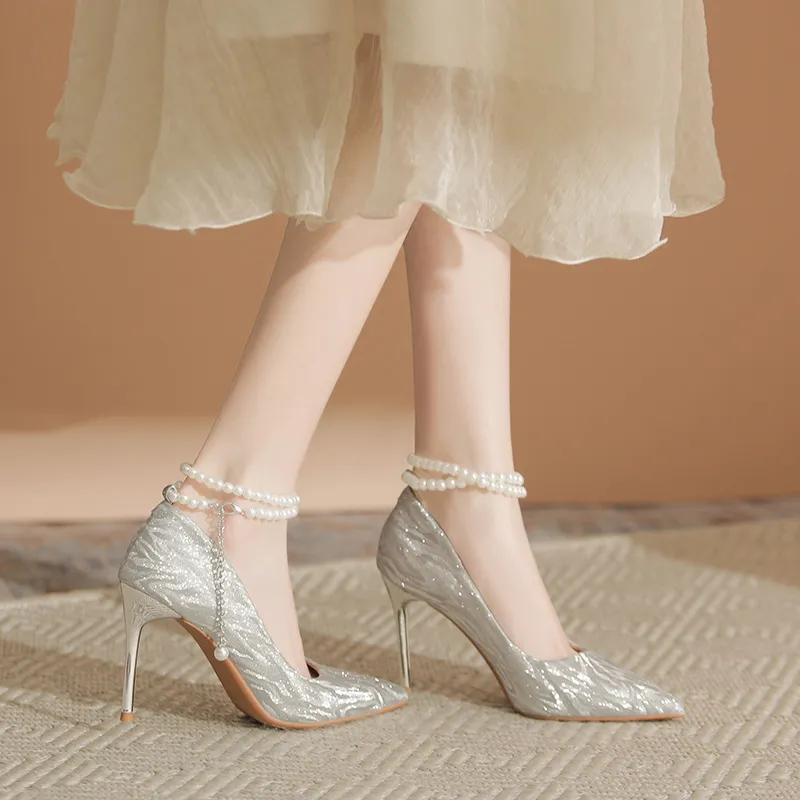 KATHRYN WILSON Slim Heel High Heels Women's Silver-16