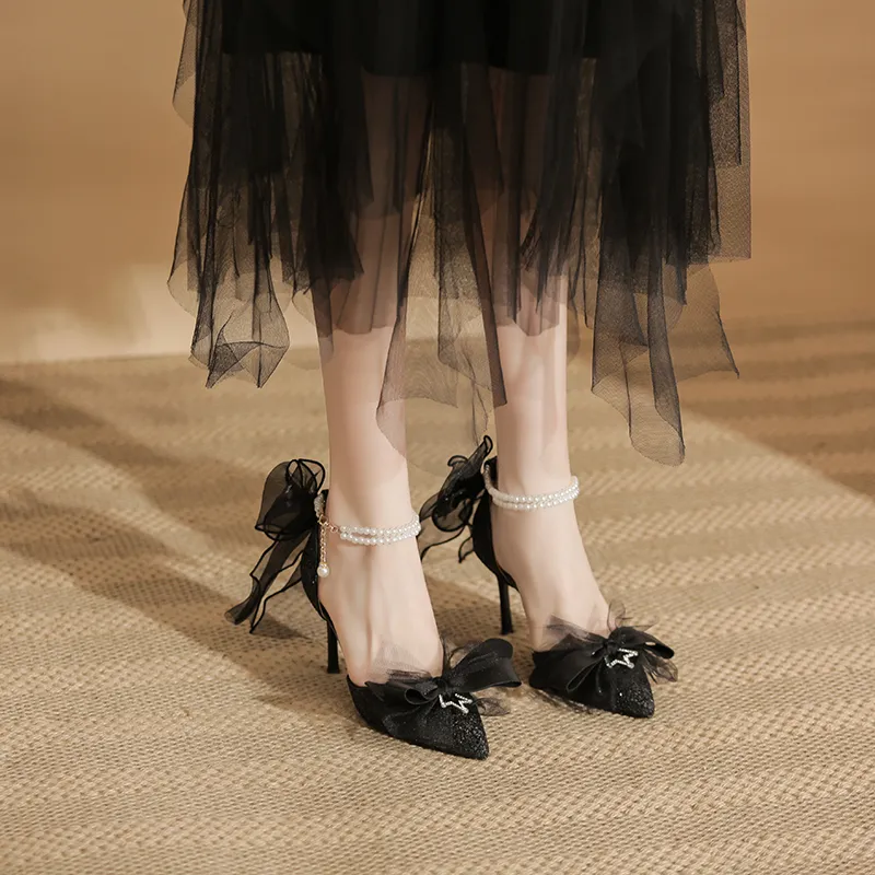 KATHRYN WILSON Black Swan Slim Heel High Heels 6cm Women's Black-3