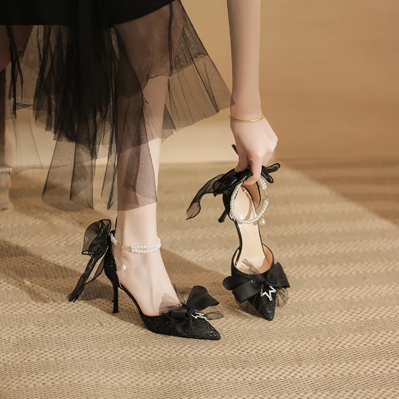 KATHRYN WILSON Black Swan Slim Heel High Heels 6cm Women's Black-4