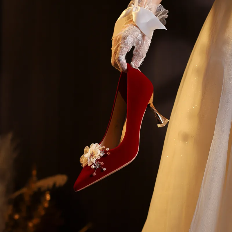 KATHRYN WILSON Slim Heel High Heels Women's Red-4