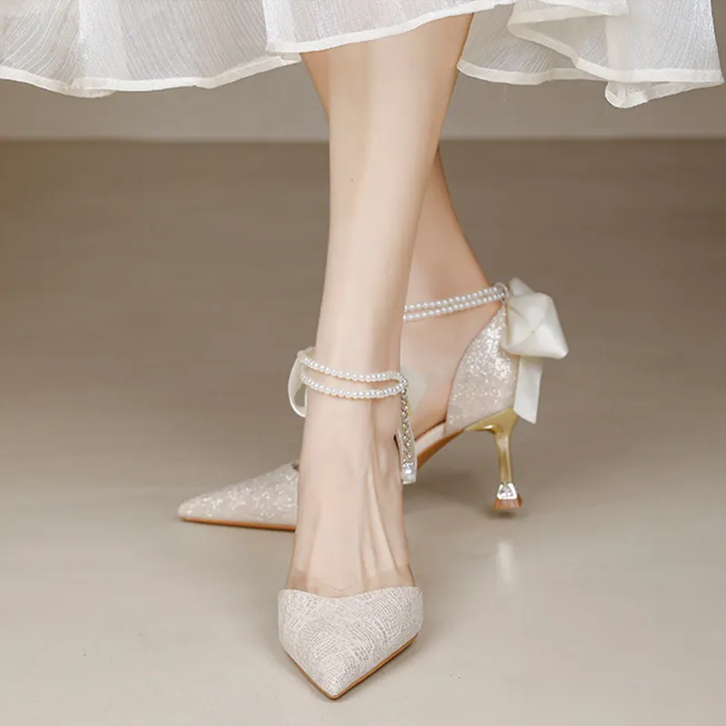 KATHRYN WILSON Slim Heel High Heels Women's Champagne-6