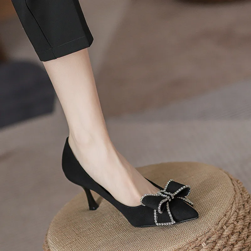 KATHRYN WILSON Slim Heel High Heels 7cm Women's Black-2