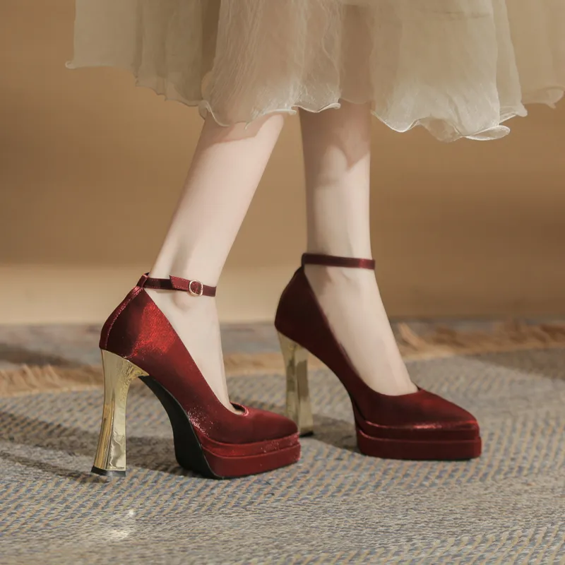 KATHRYN WILSON Chunky Heel High Heels 11.5cm Women's-8
