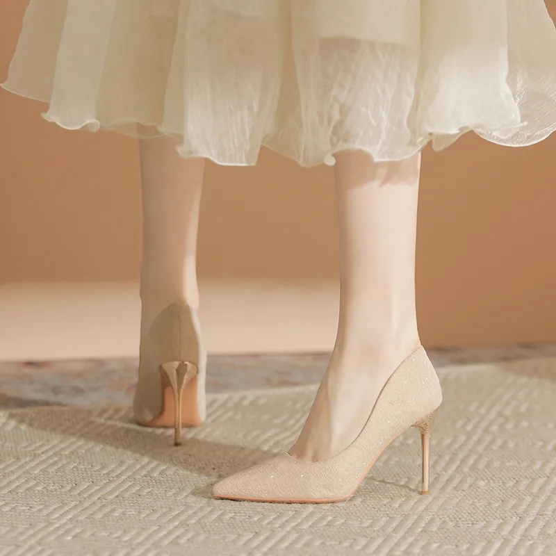 KATHRYN WILSON Slim Heel High Heels Women's Apricot-16