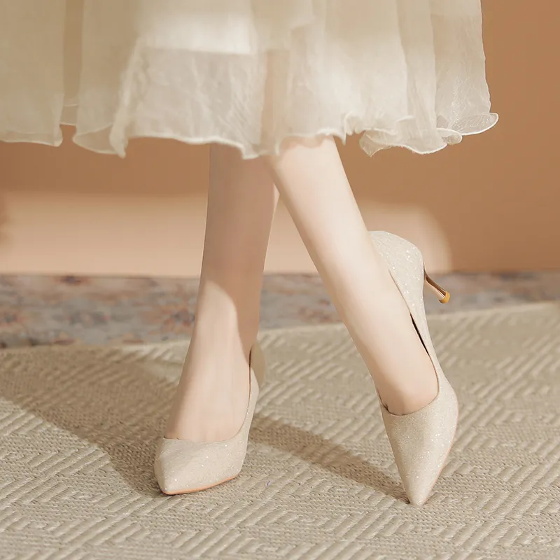 KATHRYN WILSON Slim Heel High Heels Women's Apricot-9