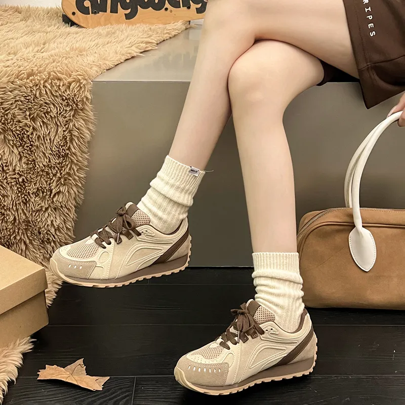 KATHRYN WILSON Wear Resistant Low Top Casual Shoes Women's Khaki-2