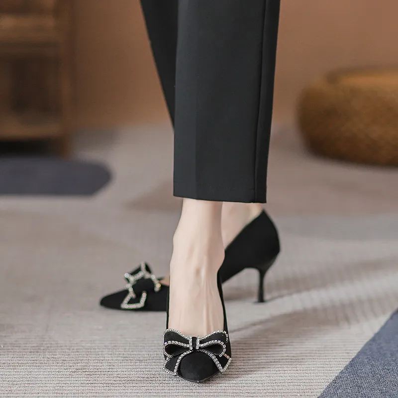 KATHRYN WILSON Slim Heel High Heels 7cm Women's Black-4
