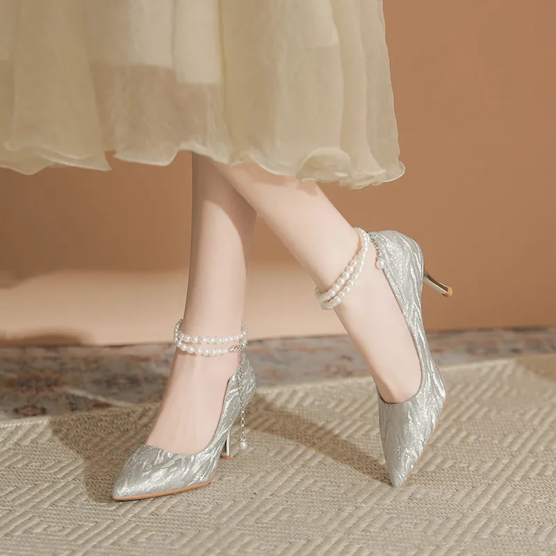 KATHRYN WILSON Slim Heel High Heels Women's Silver-9
