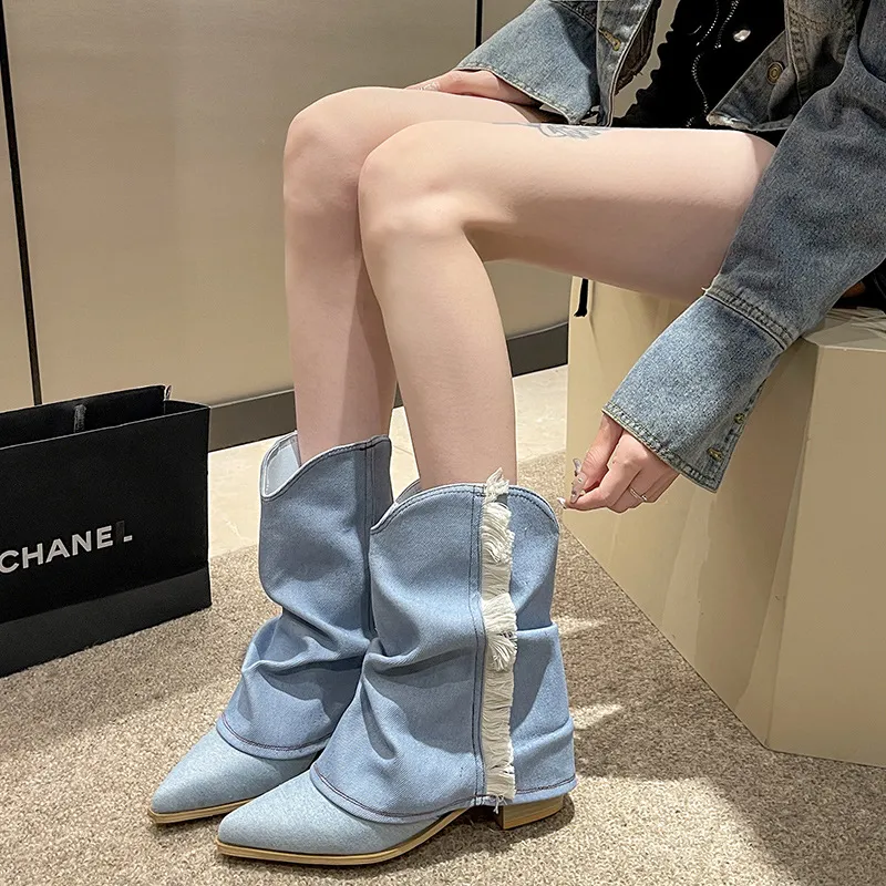 KATHRYN WILSON Ankle Boots Women's Denim Blue-1