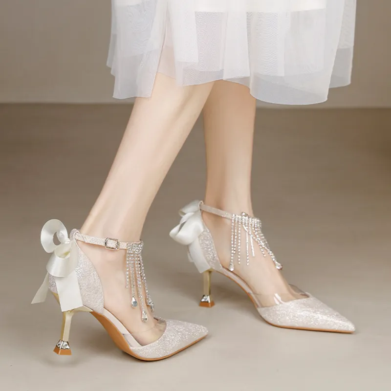 KATHRYN WILSON Slim Heel High Heels 7cm Women's Champagne-4