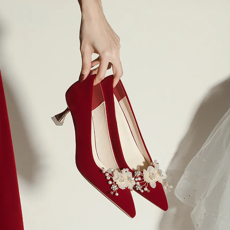 KATHRYN WILSON Slim Heel High Heels Women's Red-7