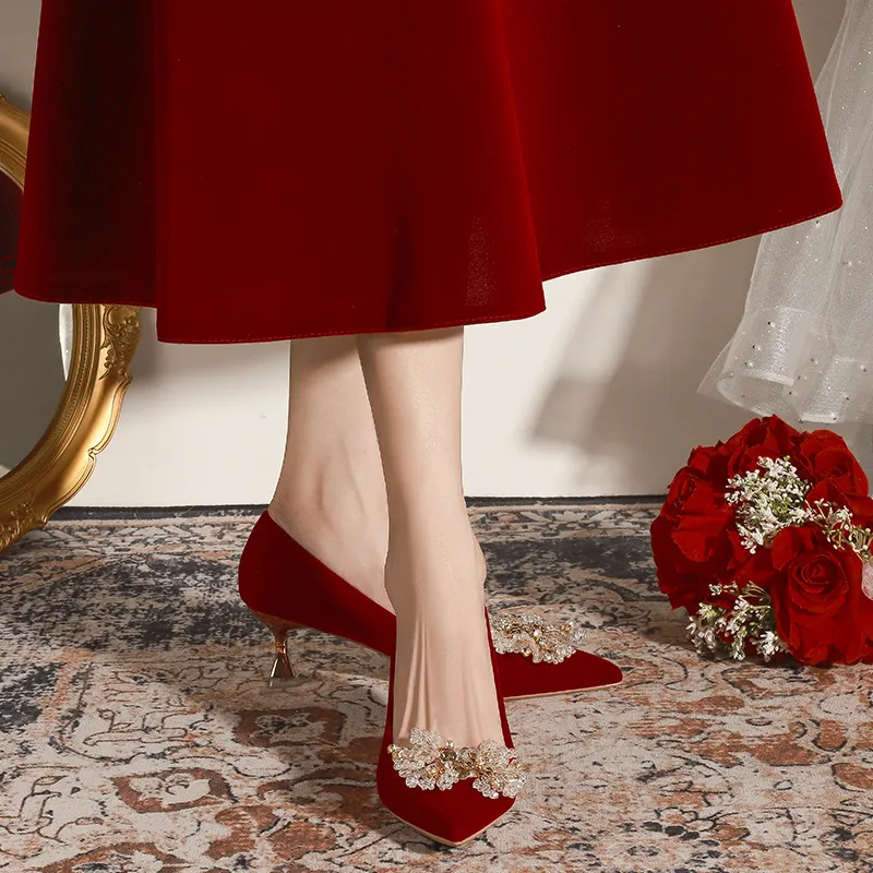 KATHRYN WILSON Slim Heel High Heels Women's Red-2
