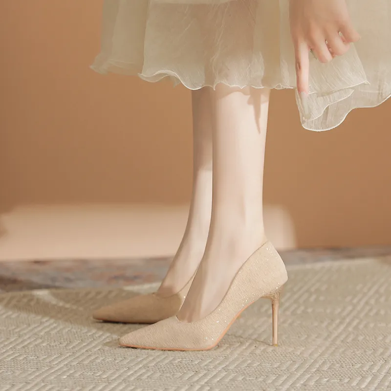 KATHRYN WILSON Slim Heel High Heels Women's Apricot-18