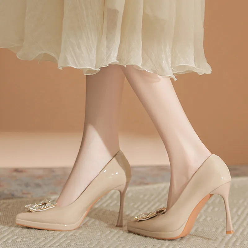 KATHRYN WILSON Slim Heel High Heels Women's Nude-2