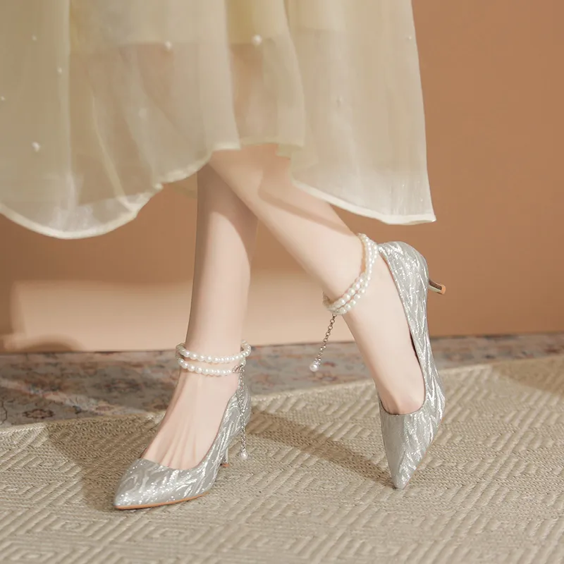 KATHRYN WILSON Slim Heel High Heels Women's Silver-2