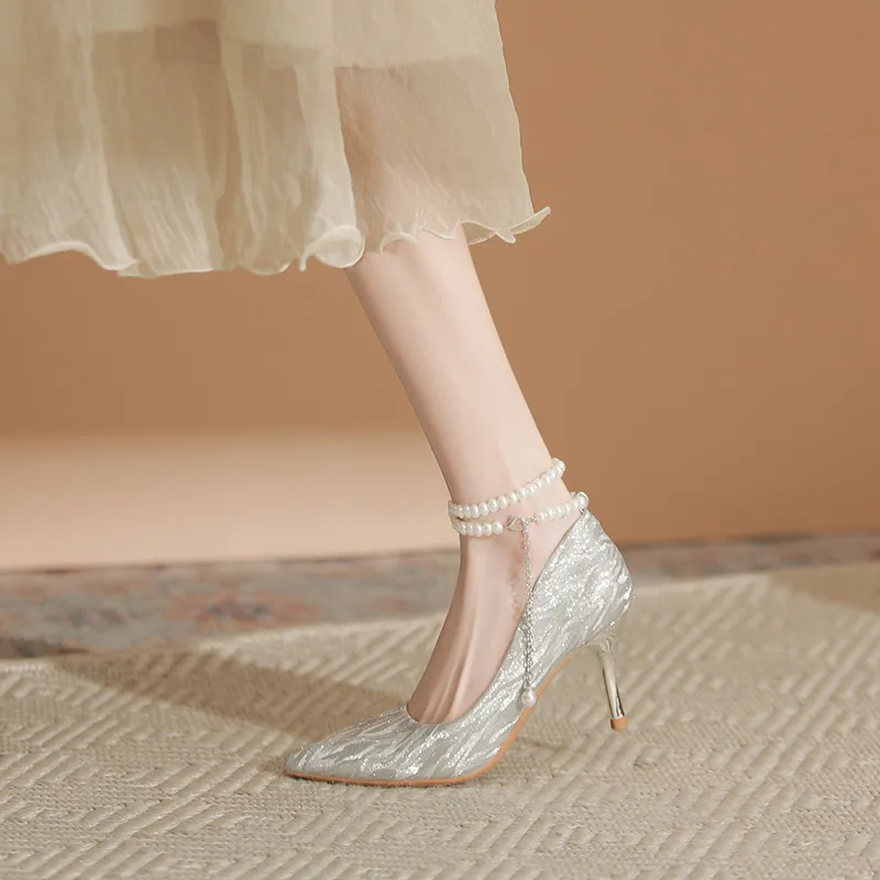 KATHRYN WILSON Slim Heel High Heels Women's Silver-14