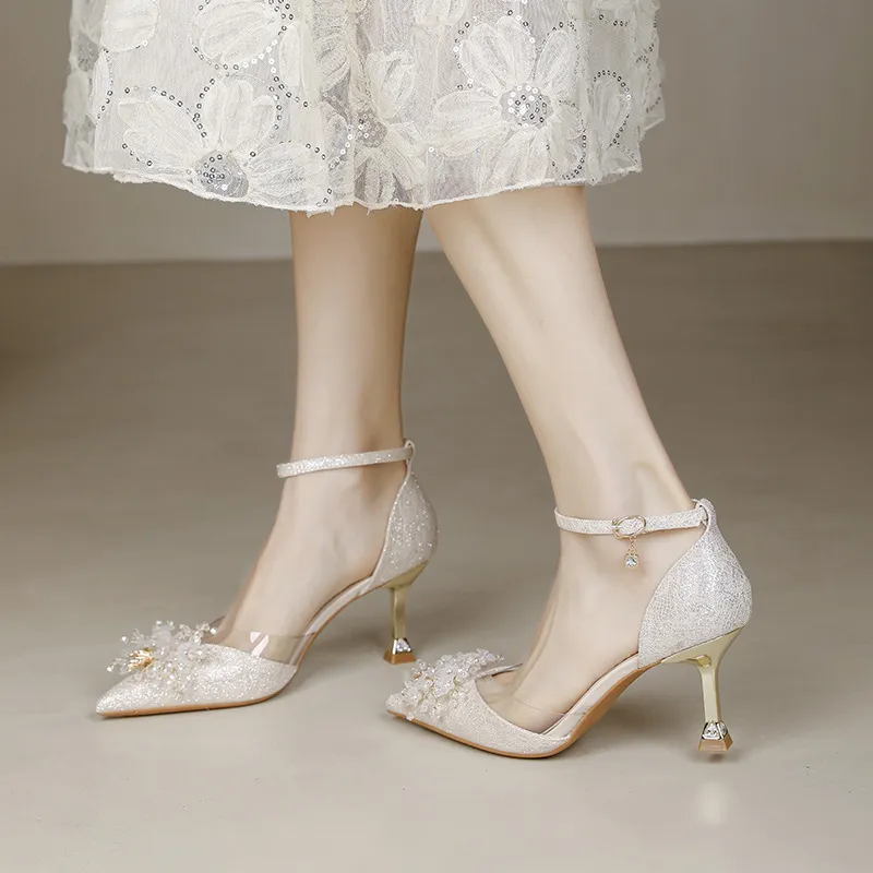 KATHRYN WILSON Slim Heel High Heels 7cm Women's Champagne-9