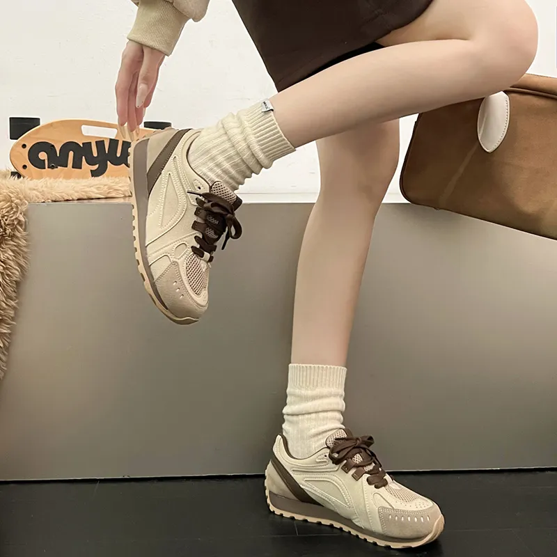 KATHRYN WILSON Wear Resistant Low Top Casual Shoes Women's Khaki-3