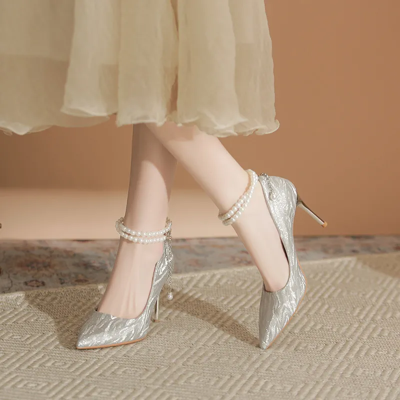 KATHRYN WILSON Slim Heel High Heels Women's Silver-20