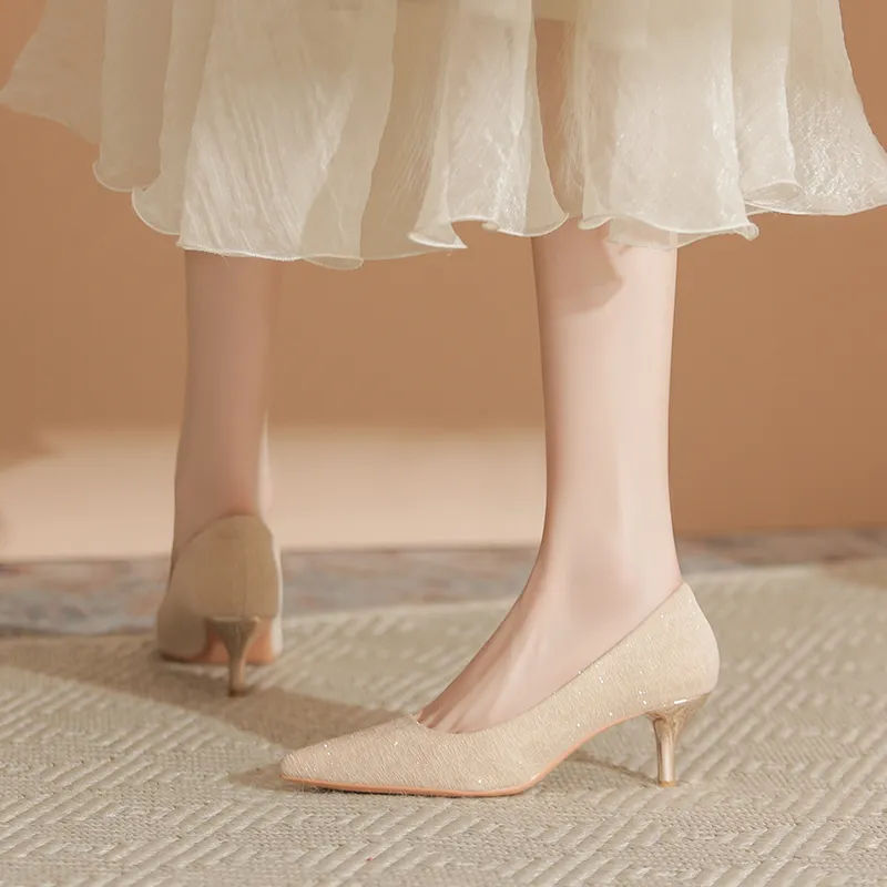 KATHRYN WILSON Slim Heel High Heels Women's Apricot-4
