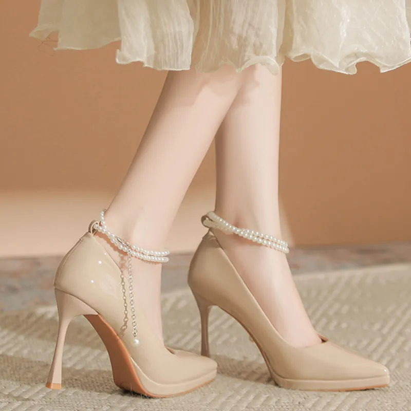 KATHRYN WILSON Slim Heel High Heels 8cm Women's Nude-4