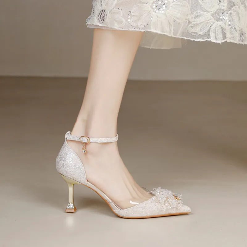 KATHRYN WILSON Slim Heel High Heels 7cm Women's Champagne-6