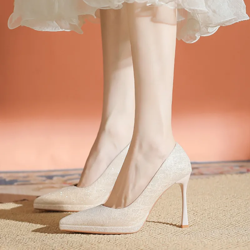 KATHRYN WILSON Slim Heel High Heels 8cm Women's Champagne-12