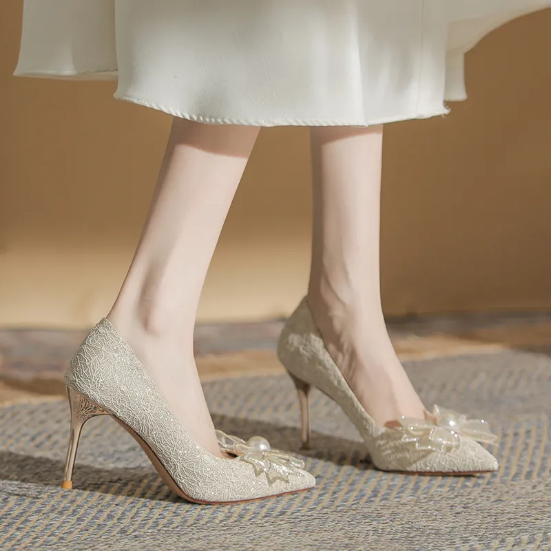 KATHRYN WILSON Heart Fluttering Slim Heel High Heels Women's-6