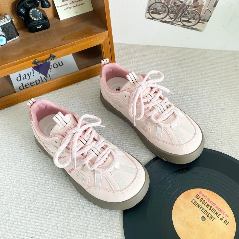 KATHRYN WILSON Coverage Anti-Slip And Wear-Resistant Lightweight Low-Top Skateboard Shoes Women's-4