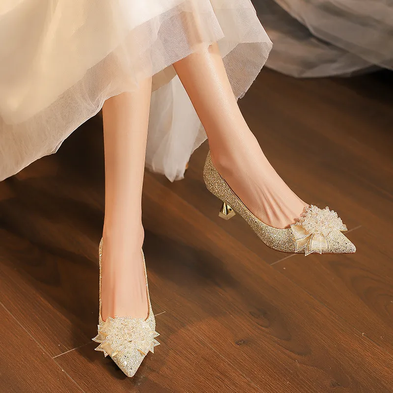 KATHRYN WILSON Slim Heel High Heels 5.5cm Women's Champagne-4