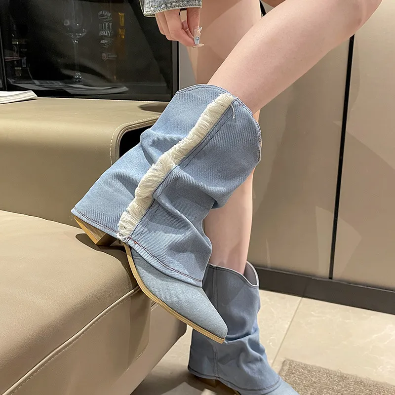 KATHRYN WILSON Ankle Boots Women's Denim Blue-3